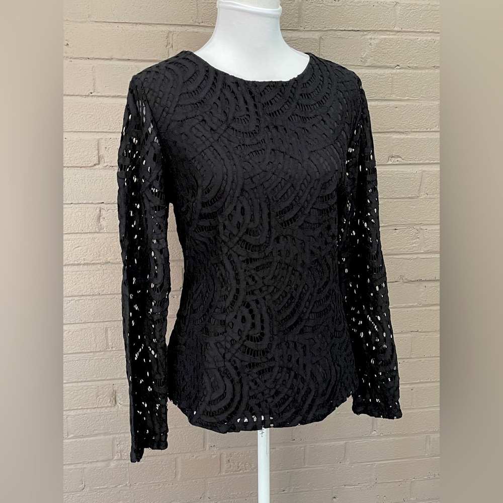 Boden black lace top 10 - Picture 2 of 9